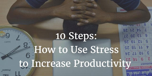 Header image from the article 10 Steps How To Use Stress To Increase Your Productivity, with a men stressed at the office with a calendar and clock giving the idea that a deadline is approaching. He needs to learn to use success to his advantage.