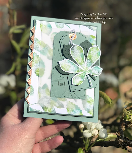 tutorial for babywipe and ink technique using stampin up lots of leaves with zoe tant