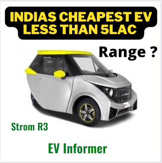 Cheapest EV in India storm R3