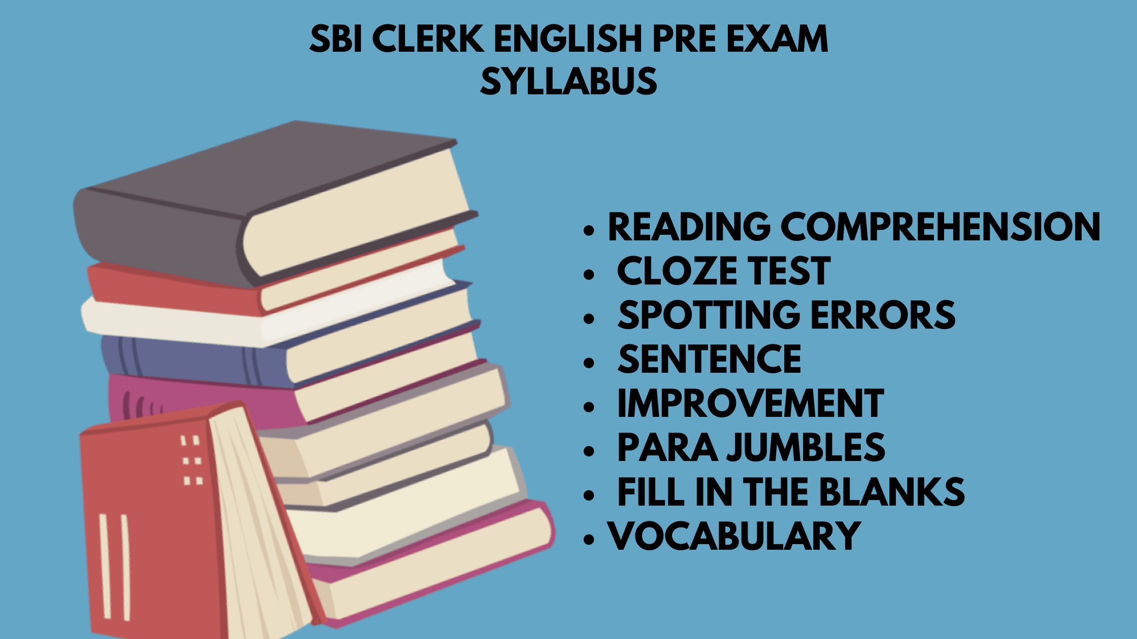 SBI clerk English pre exam syllabus