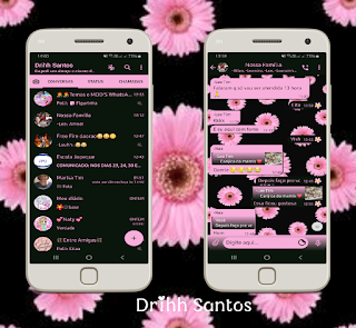 Flowers Black Theme For YOWhatsApp & Fouad WhatsApp By Driih Santos