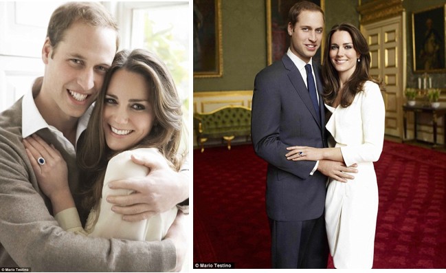 Prince William and Kate Middleton Choose High Street Fashion for Official Engagement Portraits