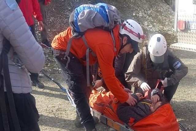 Rescate de una turista en senda a Estancia Tunel