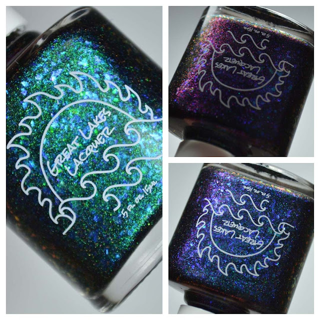 blue to purple color shifting magnetic nail polish