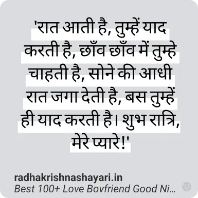 Love Boyfriend Good Night Shayari In Hindi
