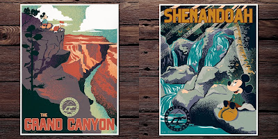 Disney The Grand Canyon & Shenandoah National Park Mickey Mouse Screen Prints by Bret Iwan x Cyclops Print Works