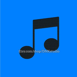 Simple Music Notes Embroidery Design