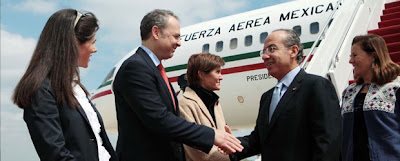 El presidente Felipe Calderón llegó este domingo a Washington para participar en la Cumbre de Líderes de América del Norte