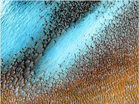NASA releases stunning photo of beautiful blue dunes on Mars.