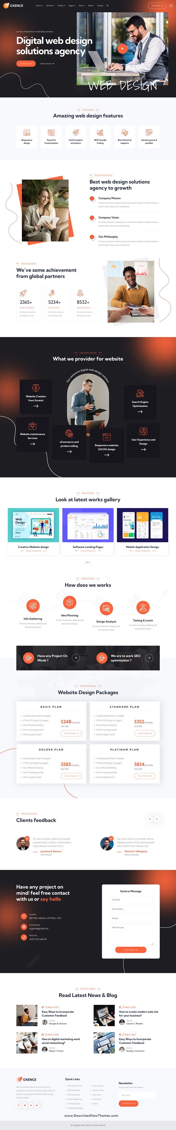 Oxence - Web Design Agency React NextJs Template Review