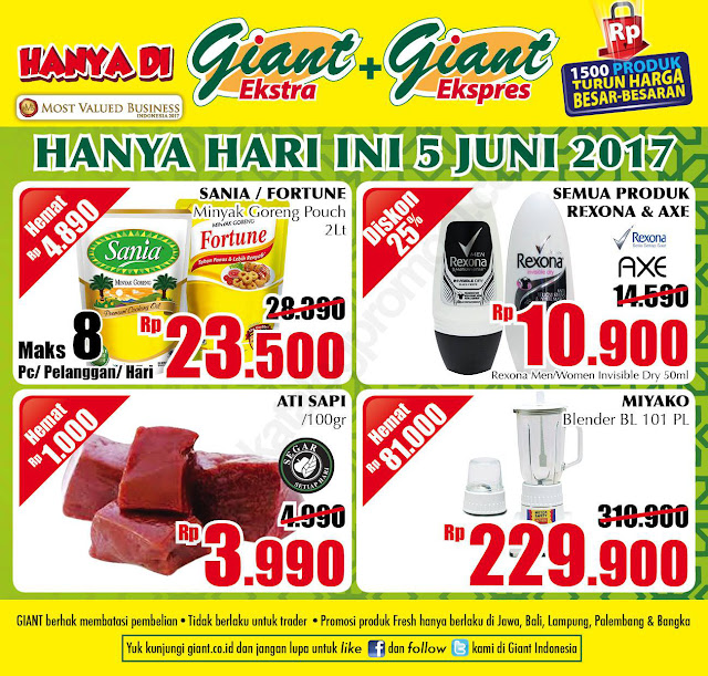 Promo Giant Ekstra dan Ekspres HANYA 1 HARI periode 05 Juni 2017