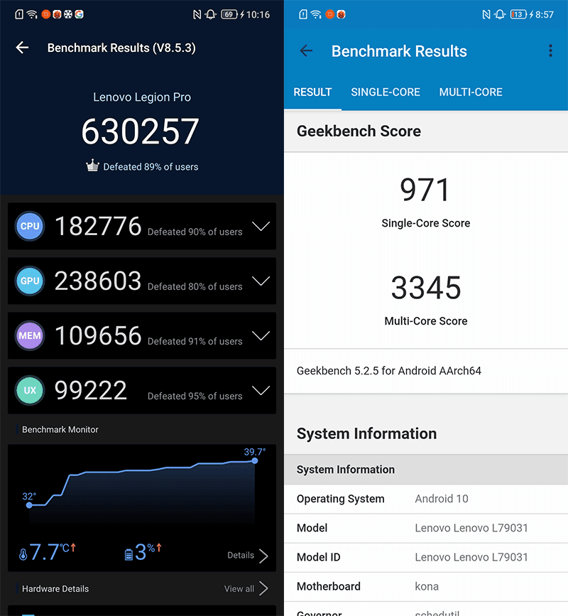 AnTuTu and Geekbench