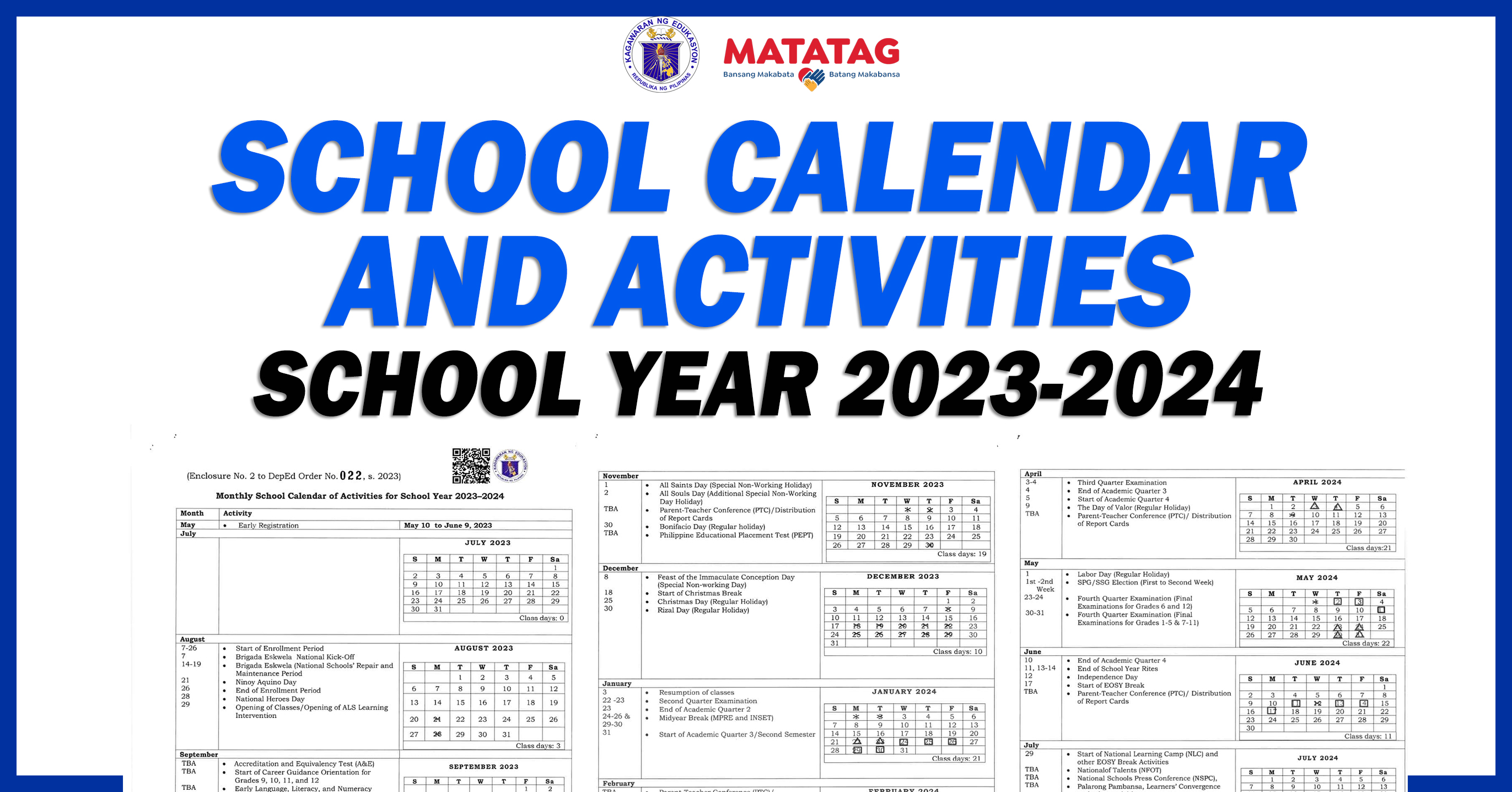 IMPLEMENTING GUIDELINES ON THE SCHOOL CALENDAR AND ACTIVITIES FOR THE