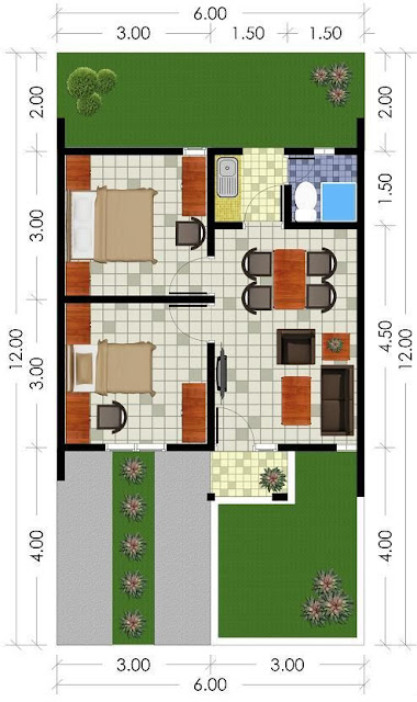 5 Denah  Rumah  Minimalis  Modern Type  36  Terbaru 2022 