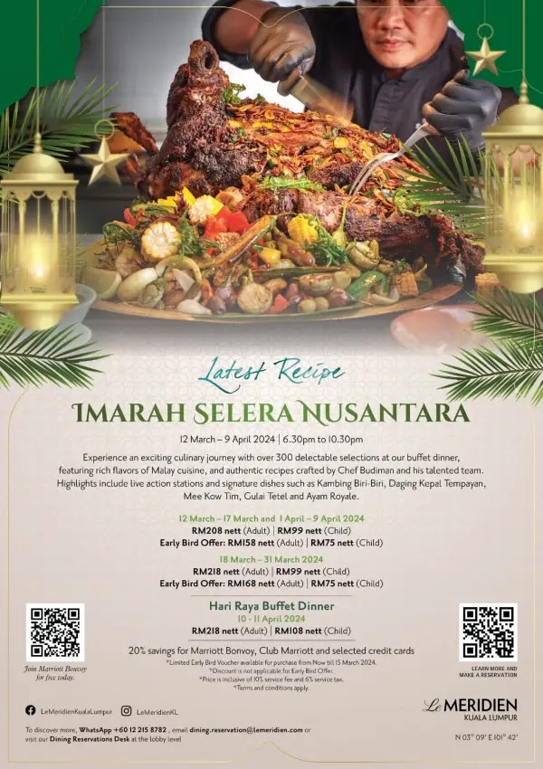 Poster Buffet Ramadhan 2024 di Le Meridien Kuala Lumpur