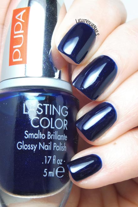 Smalto blu Pupa 702 Midnight Blue nail polish #nails #unghie #smalto #pupa #lightyournails