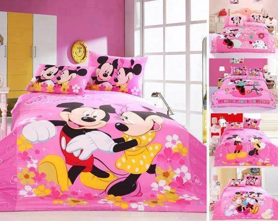 Decoraciones de Dormitorios y Cubrecamas de Mickey y Minnie 