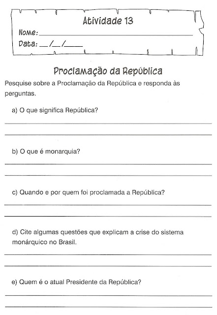 Atividades de história 5° ano para imprimir