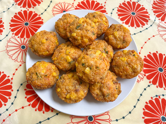 Food Lust People Love: Made with the bottom of the bag cracklin crumbs, extra sharp cheddar, onion and jalapeños, these tasty crawfish cornbread muffins are over the top cheesy, spicy and delicious.