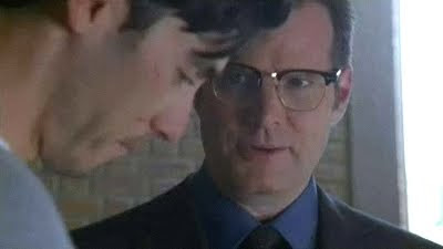 Heroes Peter Petrelli Milo Ventimiglia Noah Bennet Jack Coleman Heroes Orientation Push Jump Fall screencaps pictures images photos HRG glasses screengrabs captures premiere video