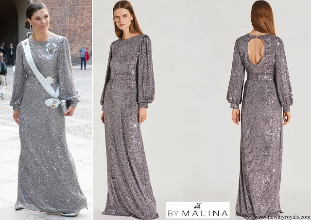 Crown Princess Victoria wore By Malina Cherie Sequin Maxi Dress