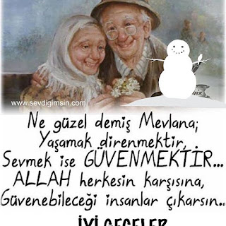 Ne güzel demiş Mevlana; yaşamak direnmektir sevmek ise güvenmektir. Allah herkesim karşısına gübenebilrceği insanlar çıkarsın . İyi geceler