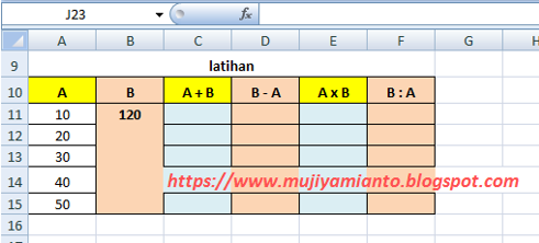 soal excel sel absolut