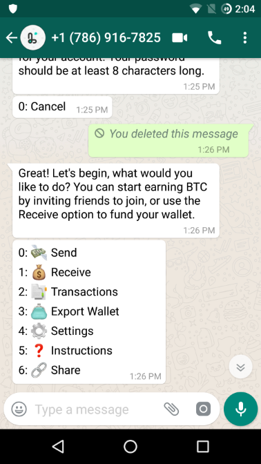 You Can Now Send Receive And Earn Bitcoin Litecoin On Whatsapp - 