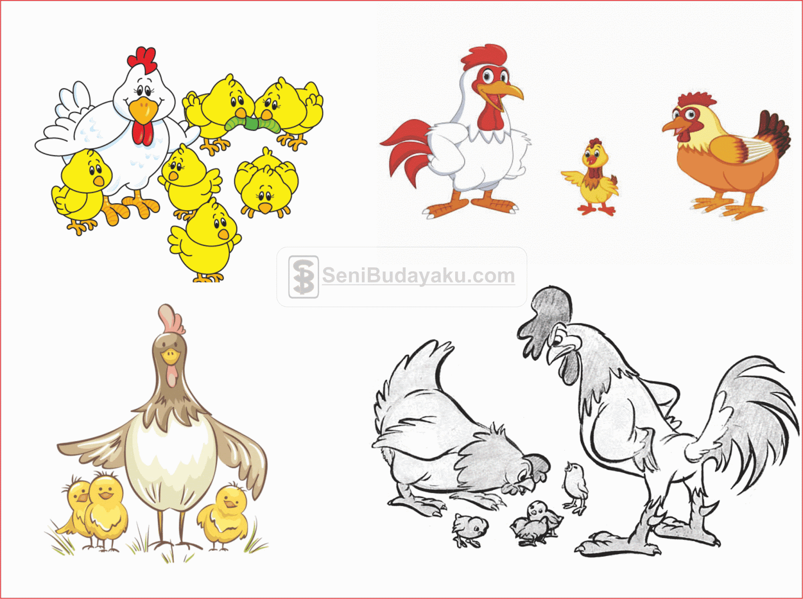 43 Gambar Kartun Ayam Sedang Makan Gratis Terbaru Gambar Kantun