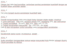 Contoh Soal Teknik dan Instrumen Pengumpulan Data dalam Penelitian Kuantitatif