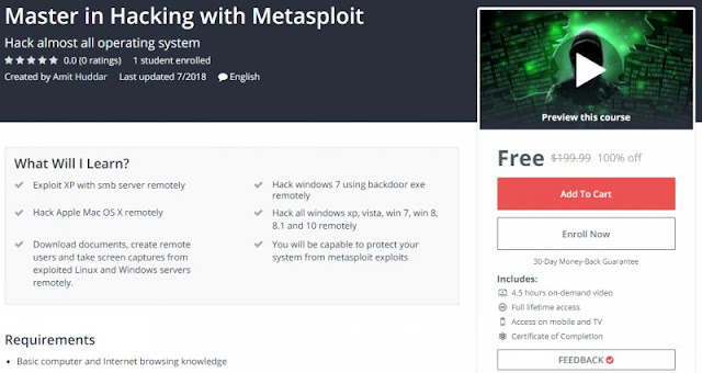 [100% Off] Master in Hacking with Metasploit| Worth 199,99$ 