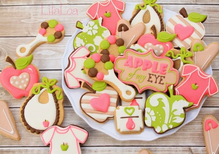 Apple Baby Shower Cookies