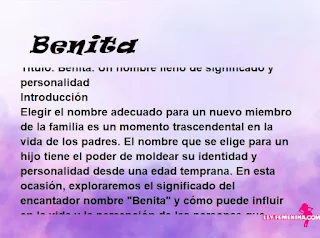 significado del nombre Benita