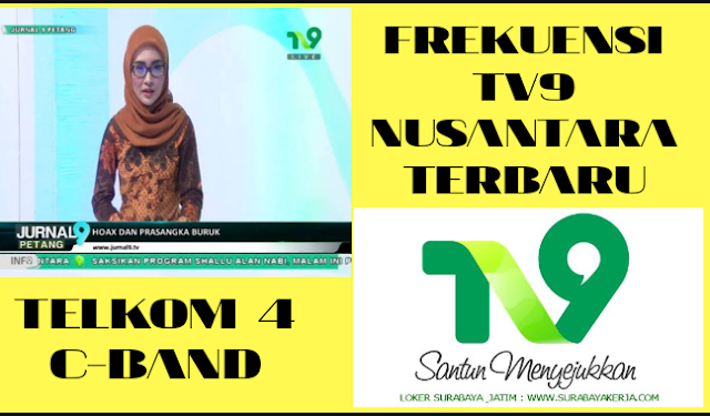 Frekuensi Siaran Channel TV9 Nusantara Telkom 4 C-Band Terbaru Agustus 2020