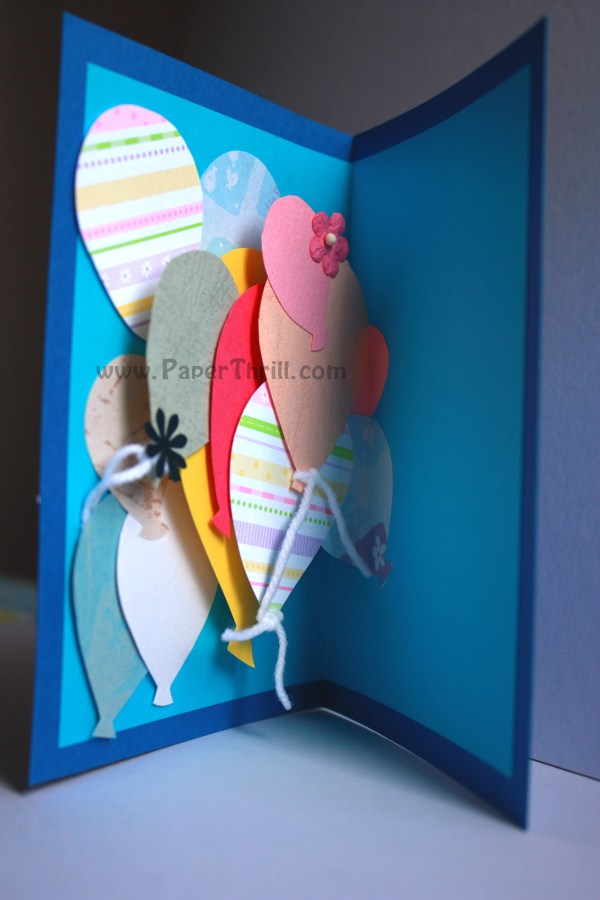 We had an order for a handmade popup birthday card with lotsa balloons for a