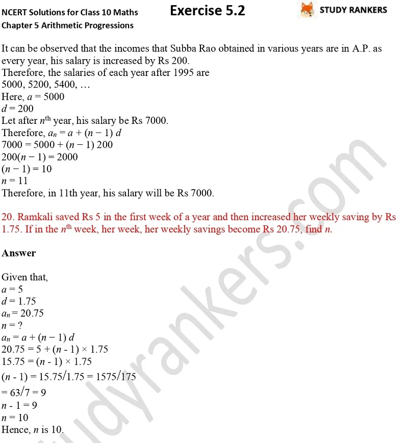 NCERT Solutions for Class 10 Maths Chapter 5 Arithmetic Progressions Exercise 5.2 Part 14