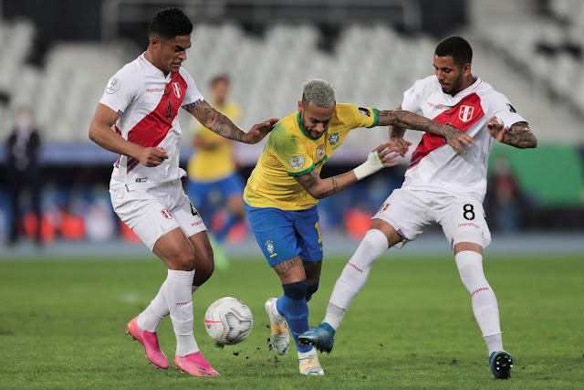 Brazil forward Neymar against Peru - Copa America
