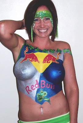 Red Bull Body Painting Design