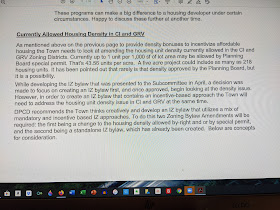 screen grab of key page for inclusionary zoning proposal