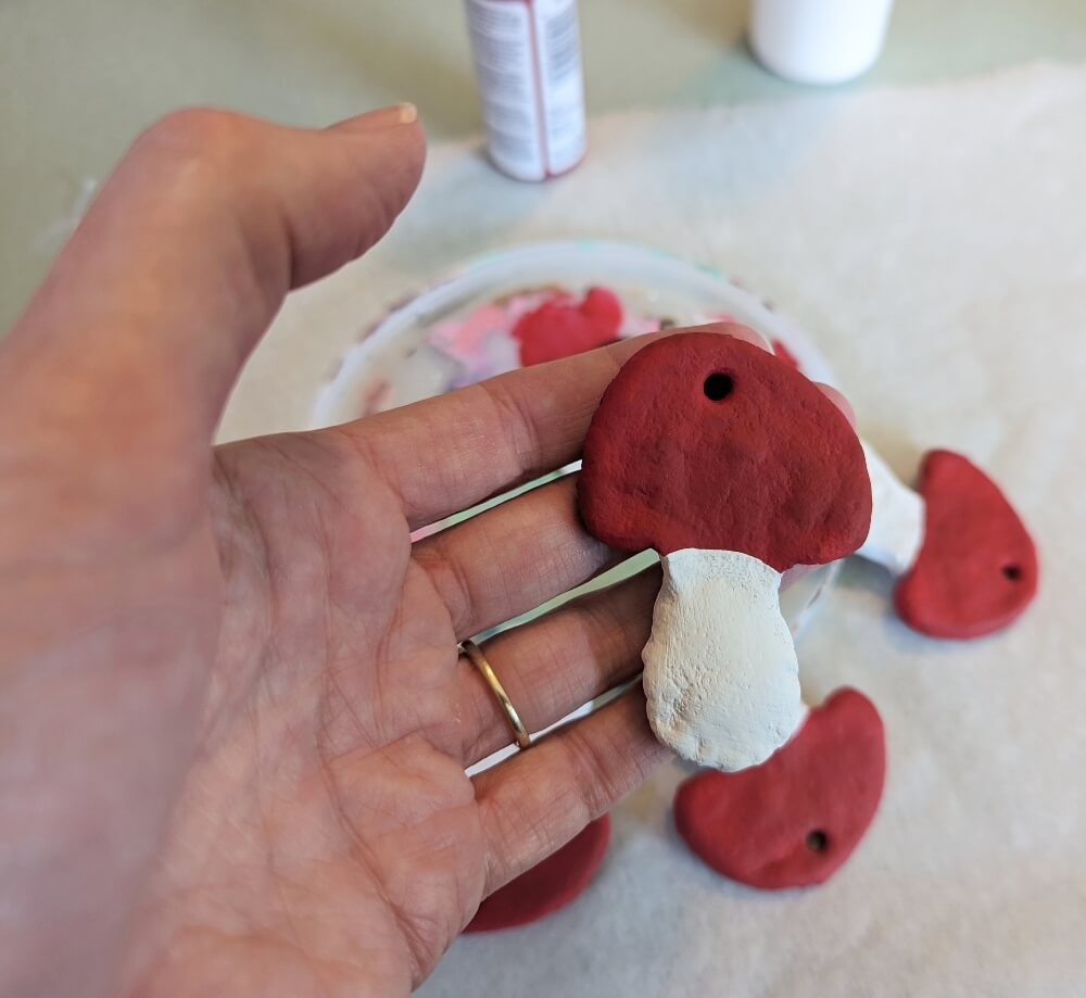 Christmas in July - Salt Dough Mushroom Ornaments