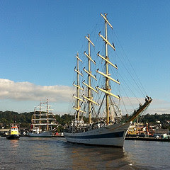 Russian Tallship Mir following the RV Keary