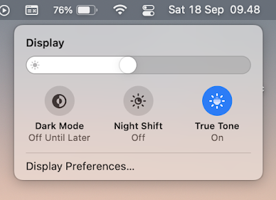 Pengaturan layar macbook dari menu bar