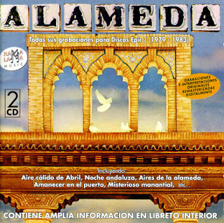 Alameda "Misterioso Manantial"1980 + "Aire Cálido De Abril"1981 + "Dunas"1994 + "Ilusiones"1995 +  "Alameda"1999 + “Concierto 20 Aniversario"1999 double CD + "Calle Arriba" 2008 + "Todas Sus Grabaciones Para Discos Epic (1979 - 1983)"1998 double CD Compilation: Sevilla,Spain Prog,Andalusian Rock,Flamenco Rock