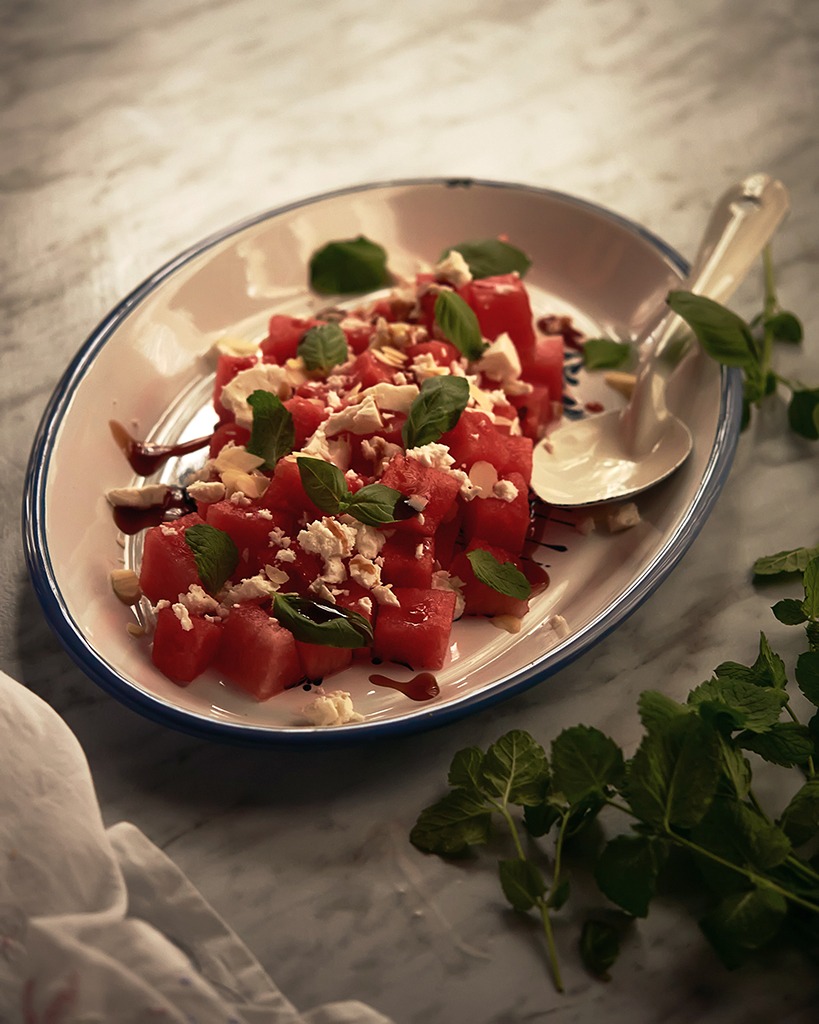 Ensalada de sandía y queso feta