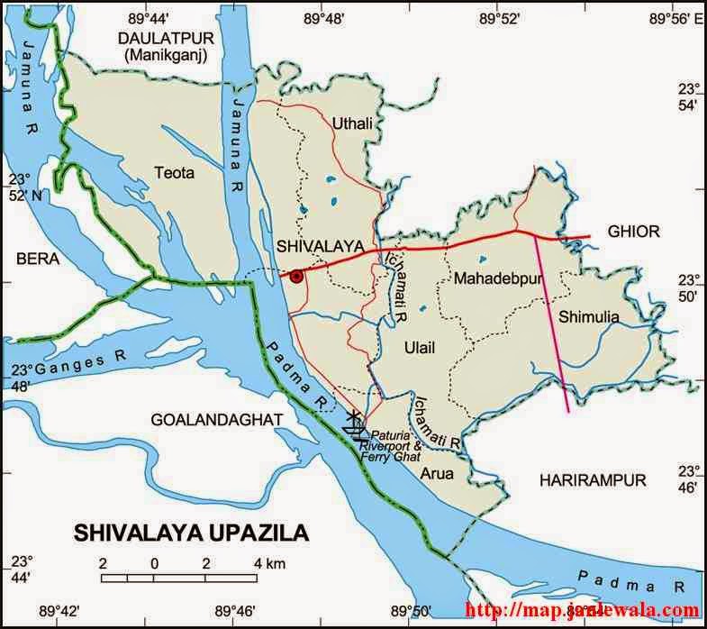 shivalaya upazila map of bangladesh