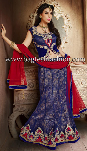 Superb Blue Net Lehenga Choli