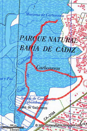 Mapa sendero Salina Carboneros