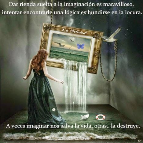 Dar rienda suelta a la imaginación es maravilloso, intentar encontrarle una lógica es hundirse en la locura. A veces imaginar nos salva la vida, otras.. la destruye.