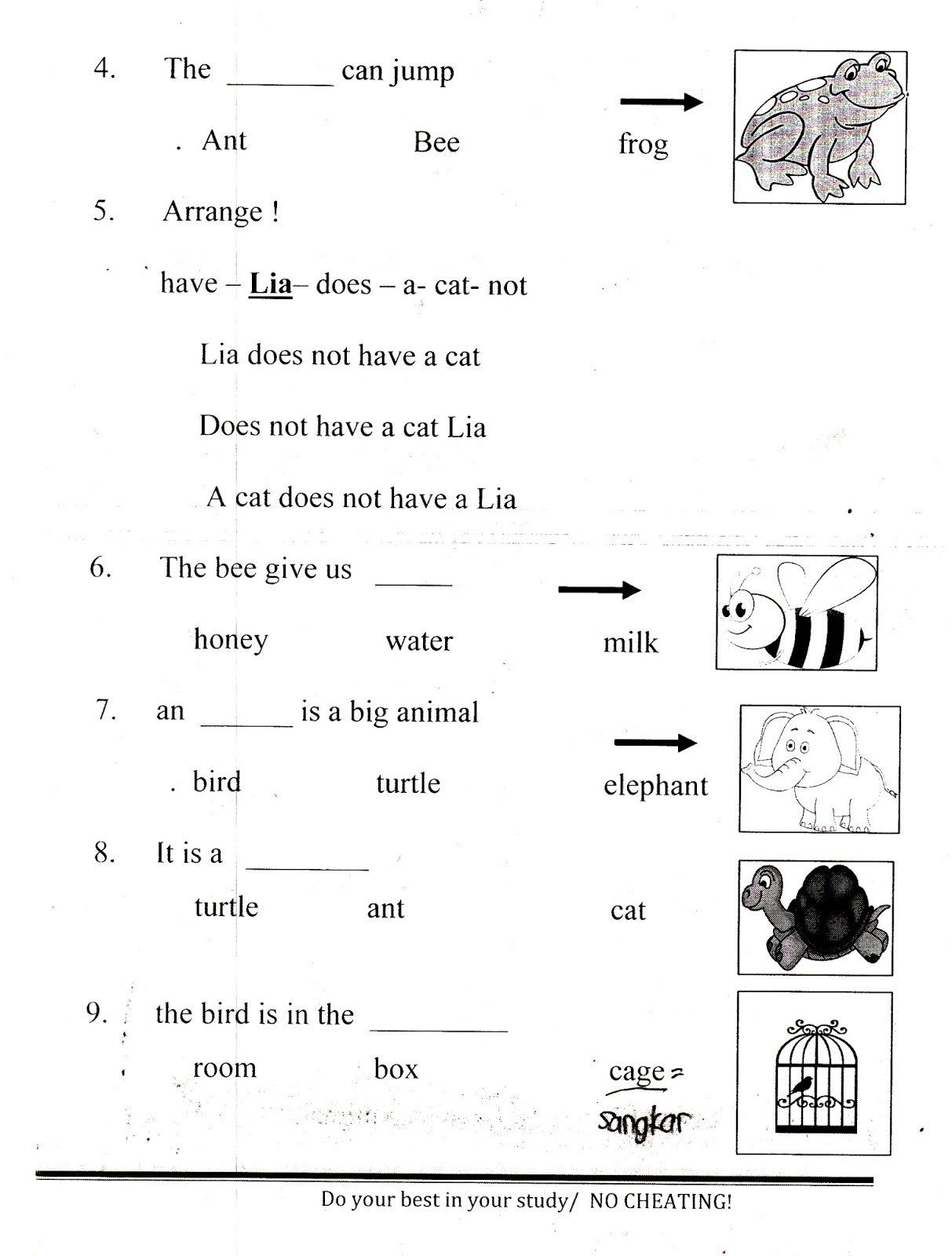 English Daily Test 3 SD Kelas 4 TA 2016 2017 Semester Genap Kurikulum 2013 Halaman 2