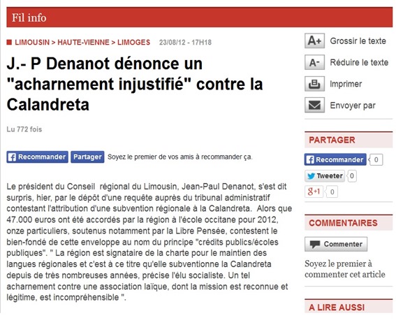 Calandreta a Lemòtges compassion lingüistica